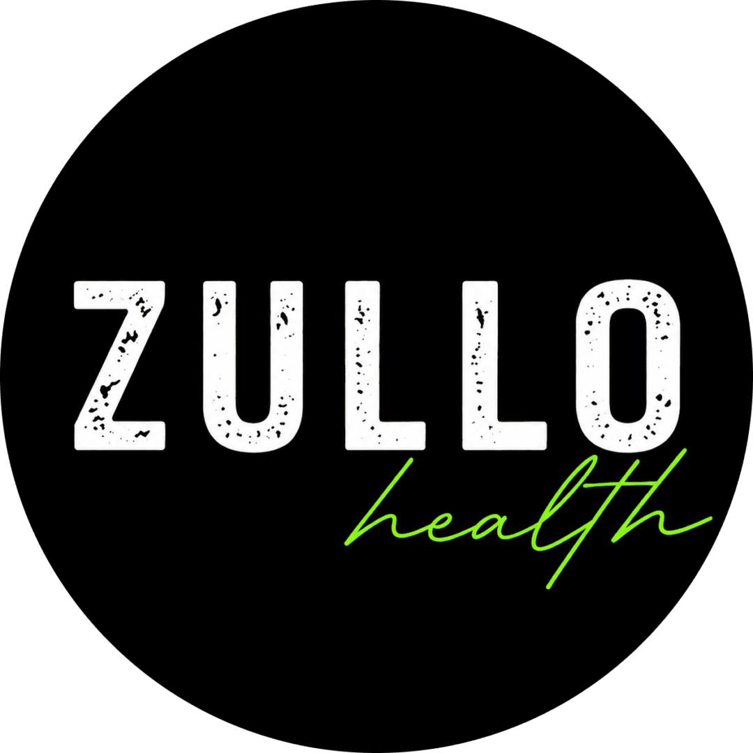 Zullo Health logo, white and neon green